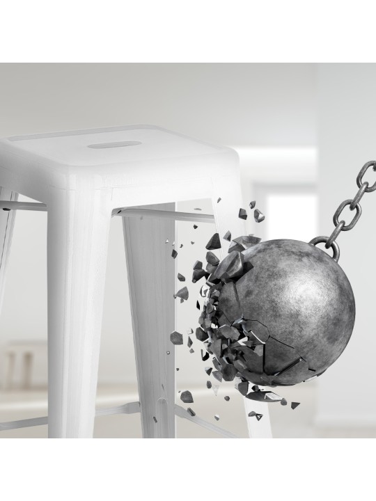 Conjunto de 4 bancos altos Joshua, branco Conjunto de 4 bancos altos Joshua, branco