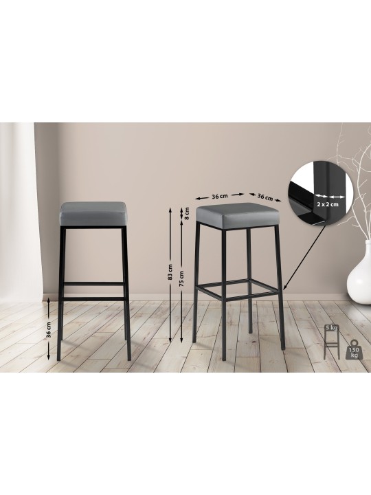 Banqueta alta Montreal B85, cinza