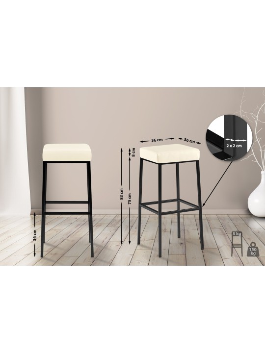 Banqueta alta Montreal B85, creme