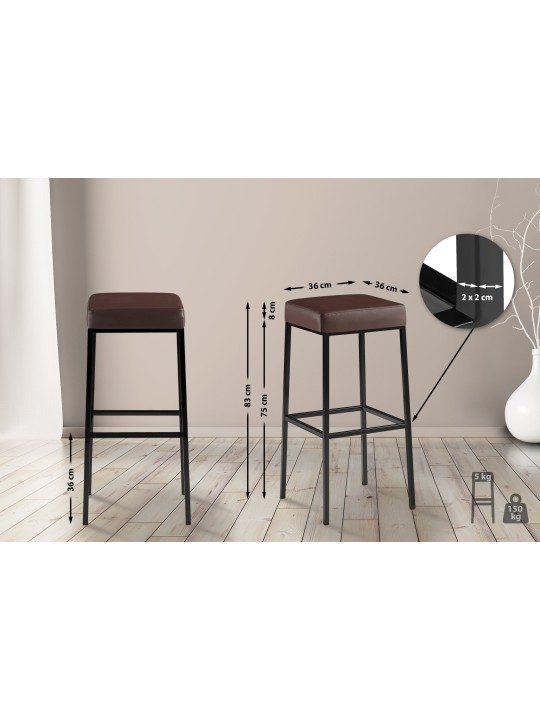 Banqueta alta Montreal B85, castanho