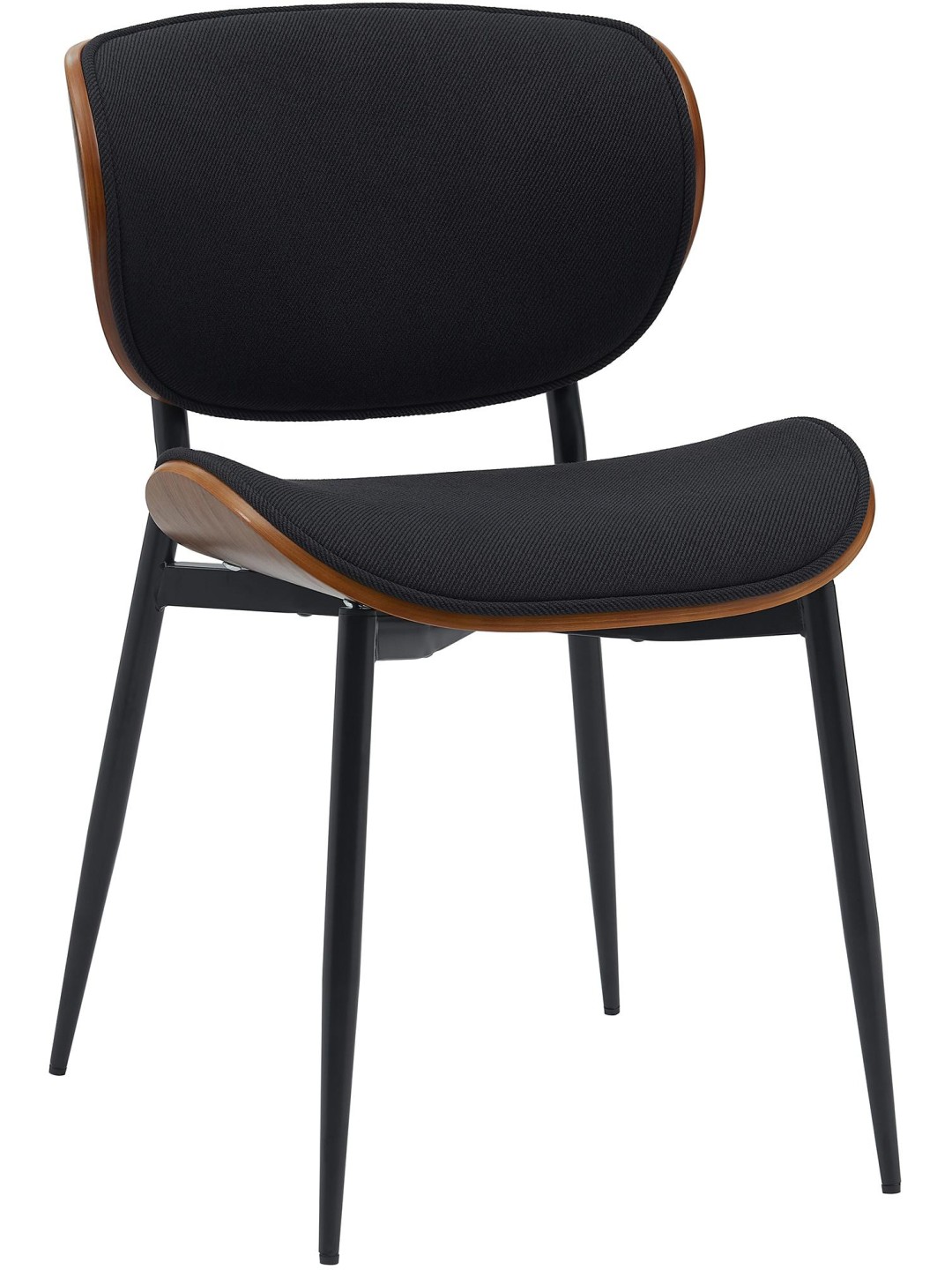 Cadeira para visitantes Enid tecido, nogueira/preto