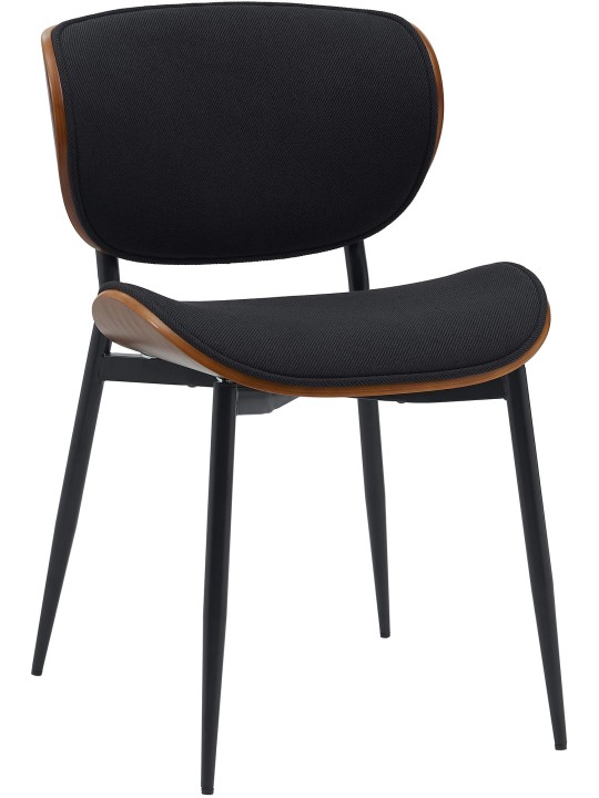 Cadeira para visitantes Enid tecido, nogueira/preto