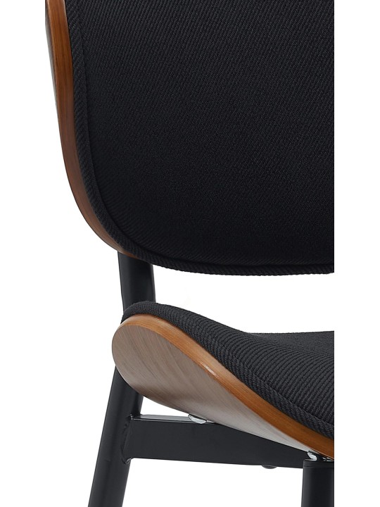 Cadeira para visitantes Enid tecido, nogueira/preto