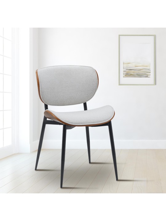 Cadeira para visitantes Enid tecido, nogueira/creme