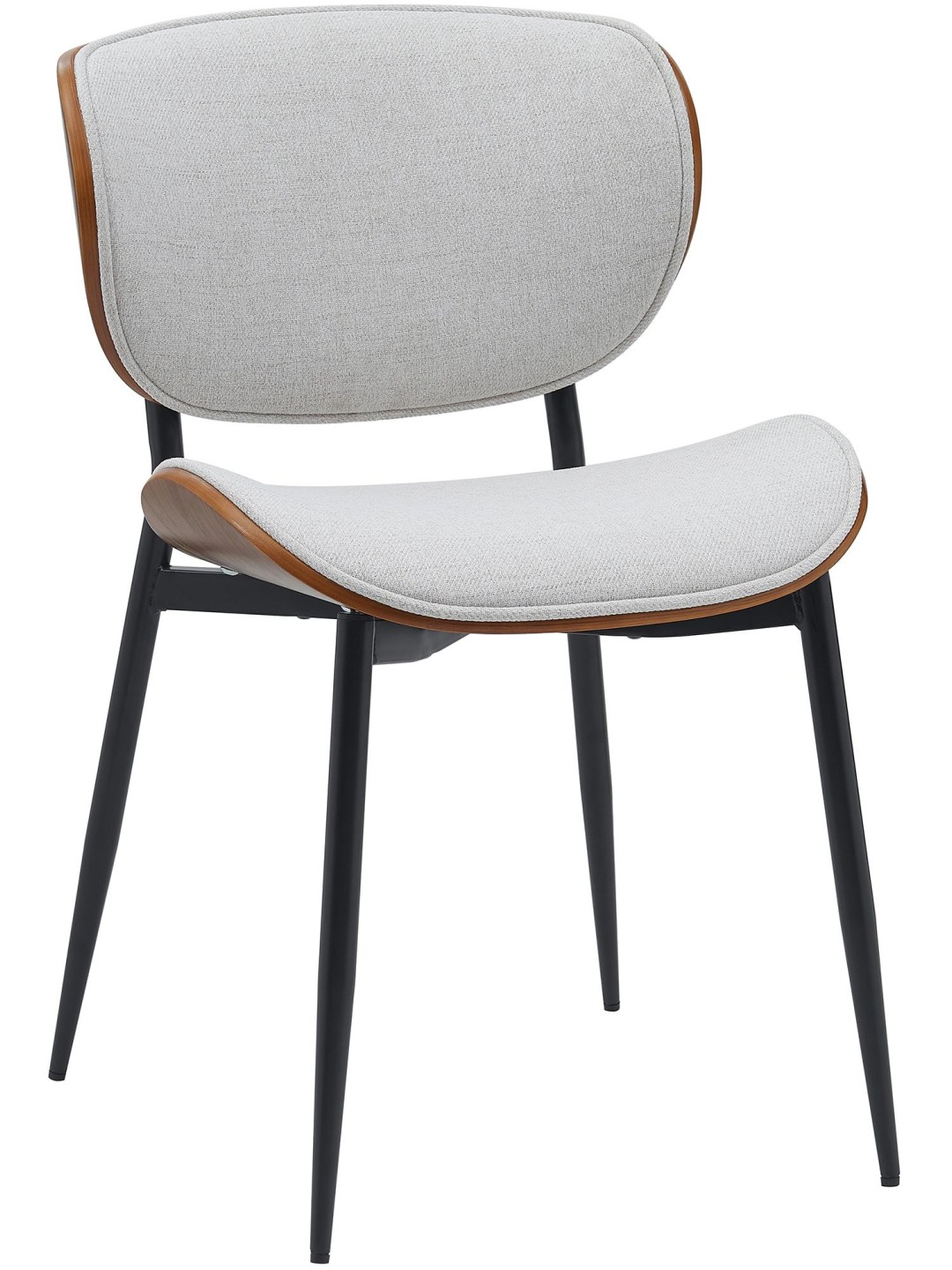 Cadeira para visitantes Enid tecido, nogueira/creme