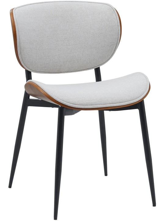 Cadeira para visitantes Enid tecido, nogueira/creme