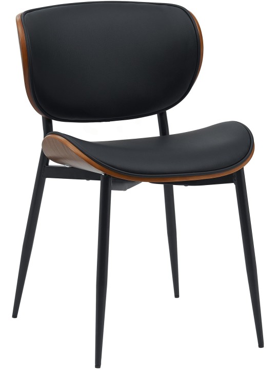 Cadeira para visitantes Enid couro sintético, nogueira/preto