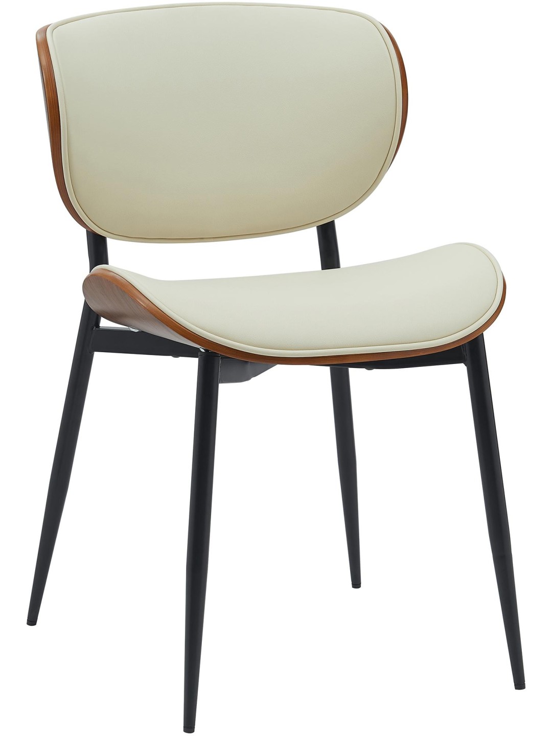 Cadeira para visitantes Enid couro sintético, nogueira/creme