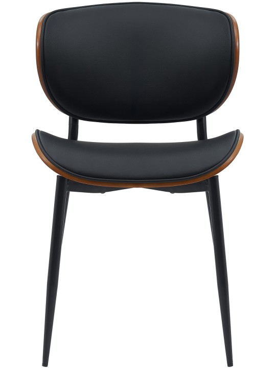 Cadeira para visitantes Enid couro sintético, nogueira/preto