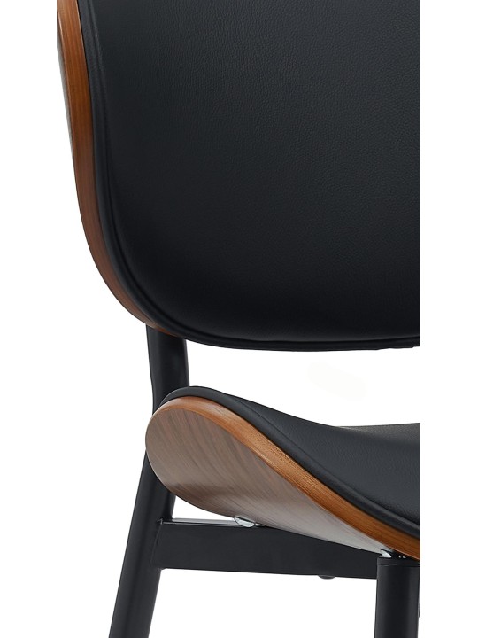 Cadeira para visitantes Enid couro sintético, nogueira/preto