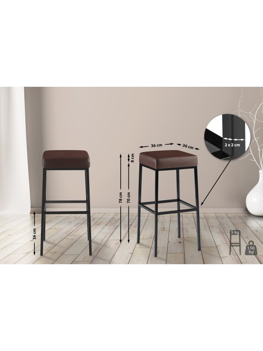 Banqueta alta Montreal B80, castanho