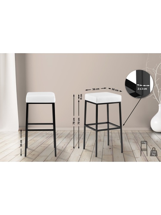 Banqueta alta Montreal B80, branco