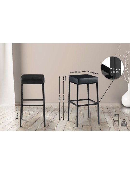 Banqueta alta Montreal B80, preto