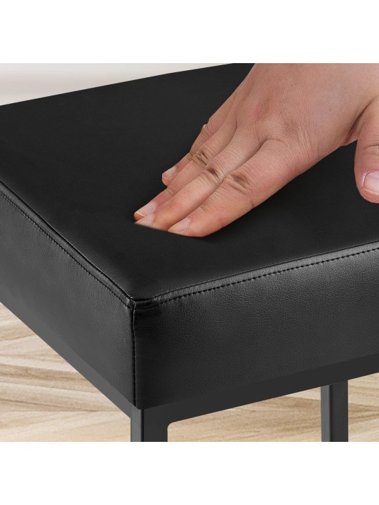 Conjunto de 2 bancos altos Montreal 80 em pele sintética, preto
