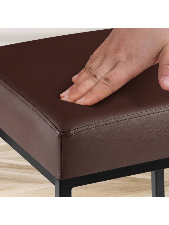 Conjunto de 2 bancos altos Montreal 80 em pele sintética, castanho