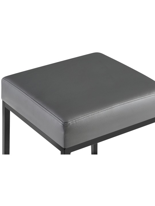 Conjunto de 2 bancos altos Montreal 80 em pele sintética, cinza