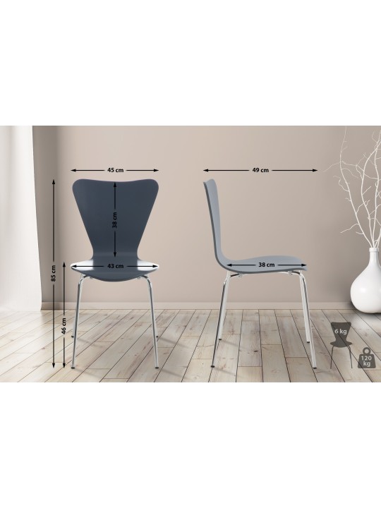 Conjunto de 2 cadeiras para visitantes Calisto, cinza