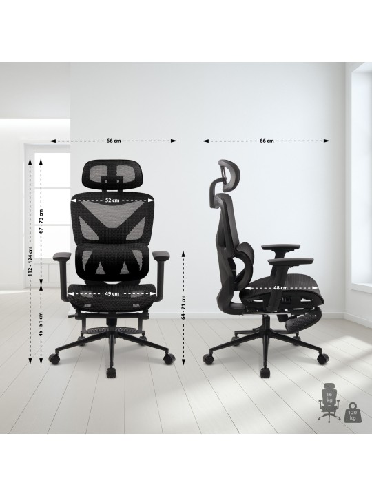 Cadeira de escritório Reston, preto/preto