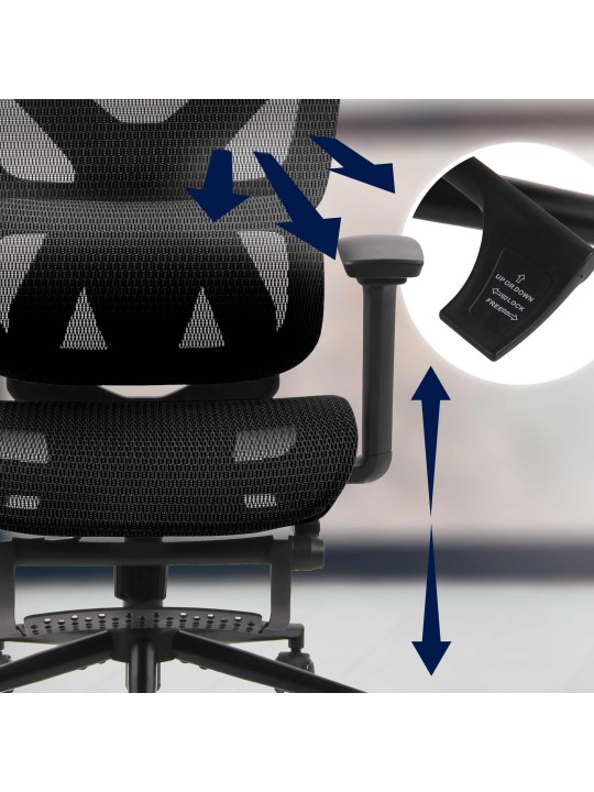 Cadeira de escritório Reston, preto/preto