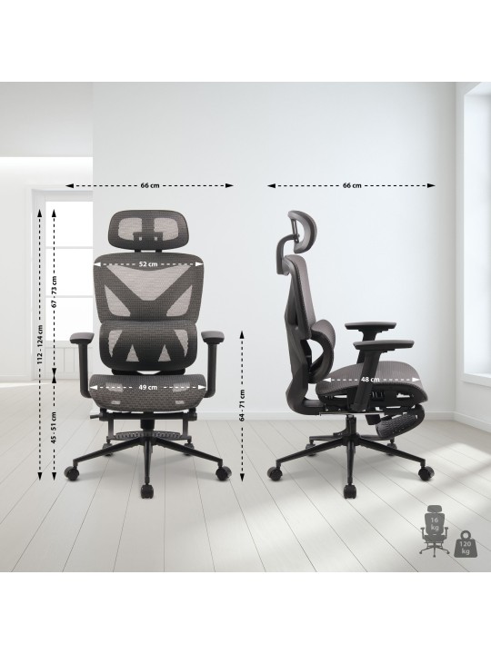 Cadeira de escritório Reston, preto/cinza