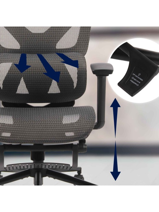 Cadeira de escritório Reston, preto/cinza