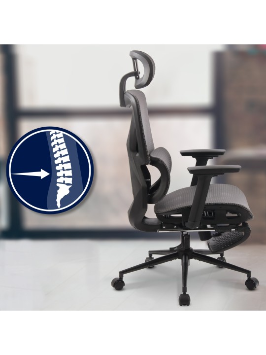 Cadeira de escritório Reston, preto/cinza