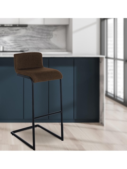 Banqueta alta Newport tecido B, castanho