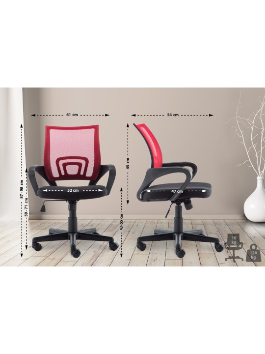 Cadeira de escritório genial, vermelho