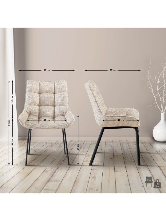 Cadeira Saranda tecido, marfim