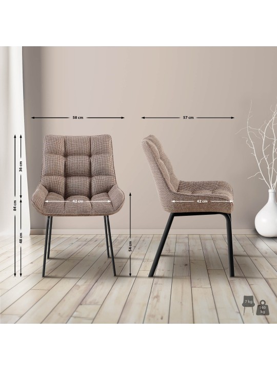 Cadeira Saranda tecido, castanho terra