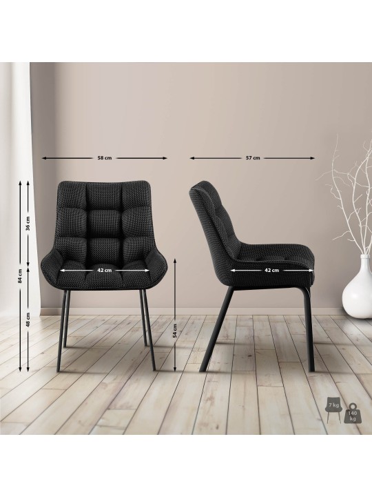 Cadeira Saranda tecido, cinza titânio