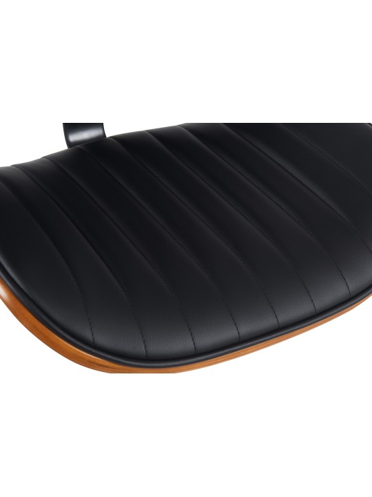 Banqueta alta Clawson couro sintético, nogueira/preto