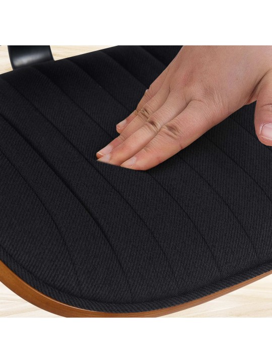 Banqueta alta tecido Clawson, nogueira/preto