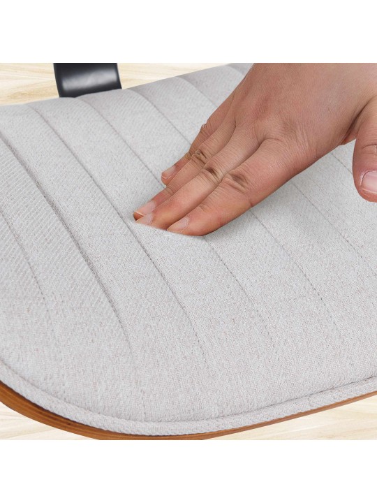 Banqueta alta tecido Clawson, nogueira/creme