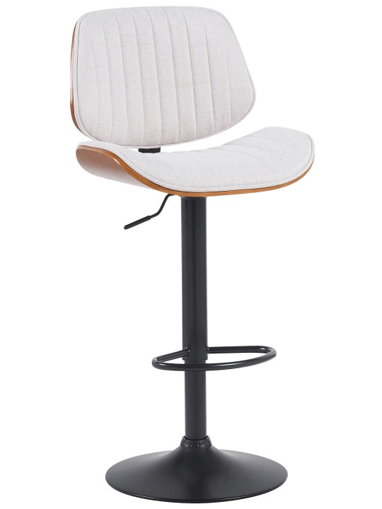 Banqueta alta tecido Clawson, nogueira/creme