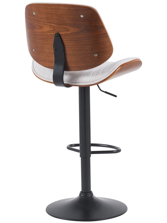 Banqueta alta tecido Clawson, nogueira/creme