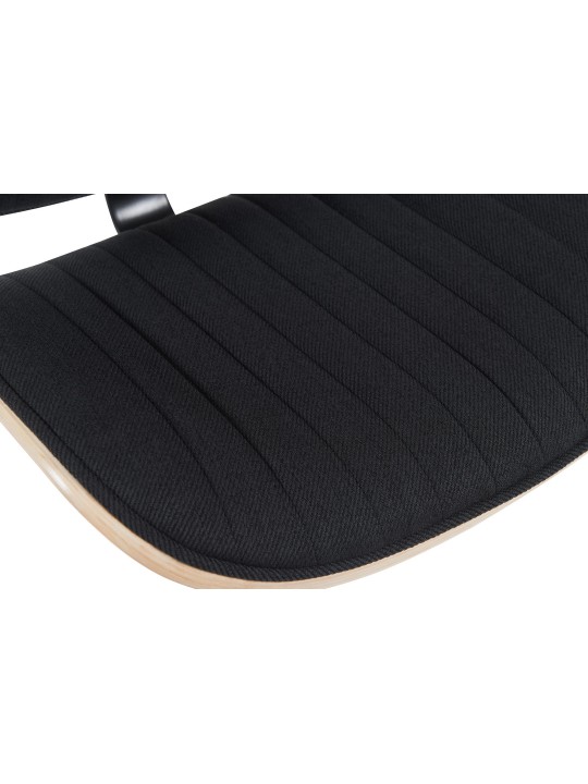 Banqueta alta Clawson tecido cromado, natural/preto