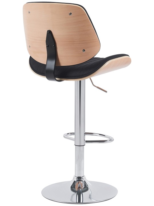 Banqueta alta Clawson tecido cromado, natural/preto