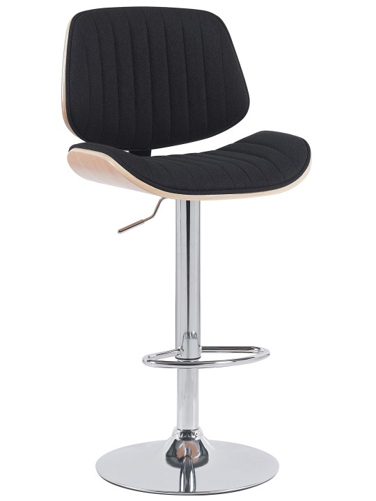 Banqueta alta Clawson tecido cromado, natural/preto