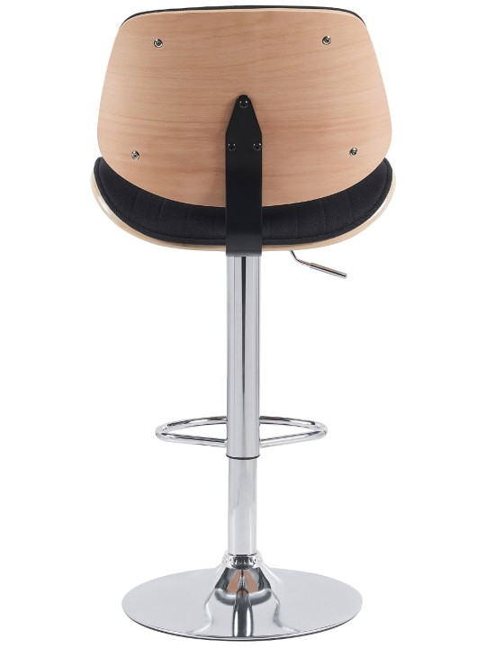 Banqueta alta Clawson tecido cromado, natural/preto