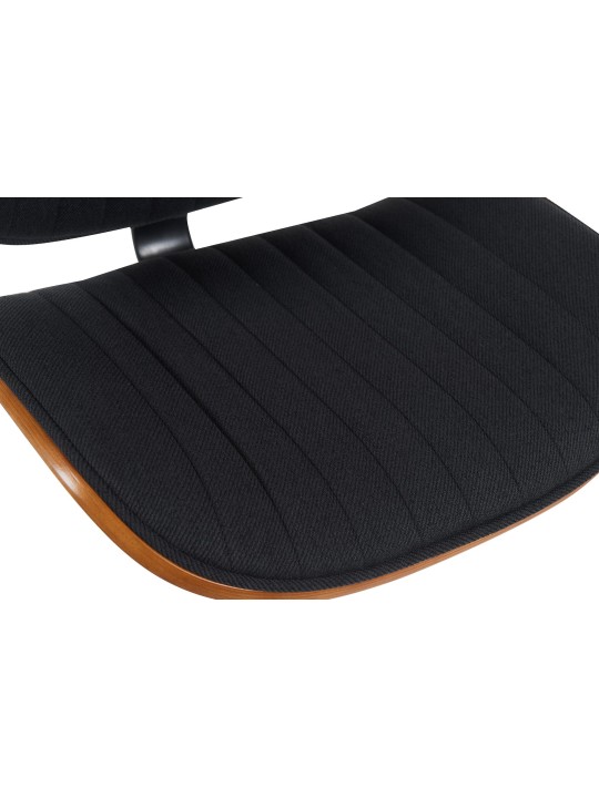 Banqueta alta Clawson tecido cromado, nogueira/preto