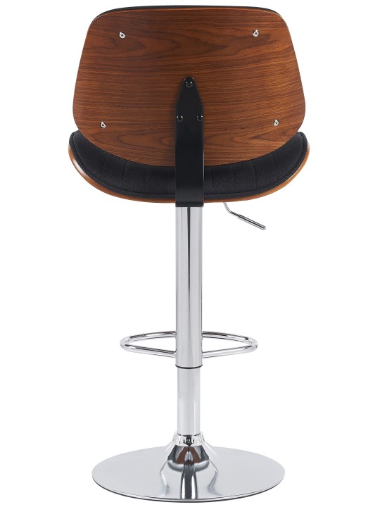 Banqueta alta Clawson tecido cromado, nogueira/preto