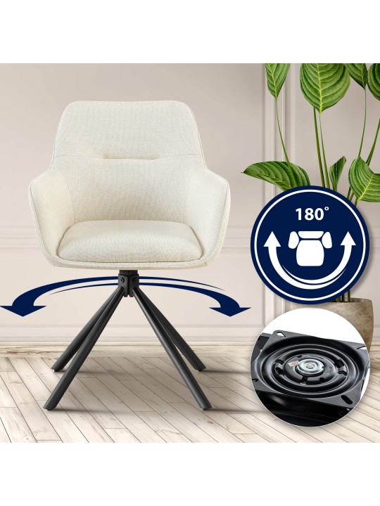 Cadeira Tipton tecido, creme Cadeira Tipton tecido, creme