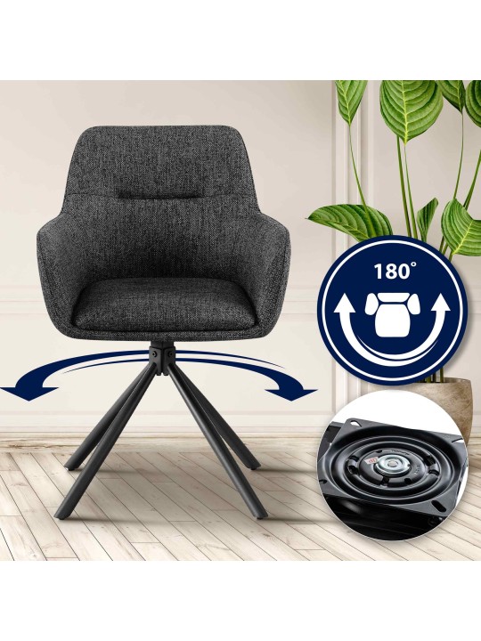 Cadeira Tipton tecido, cinza escuro Cadeira Tipton tecido, cinza escuro