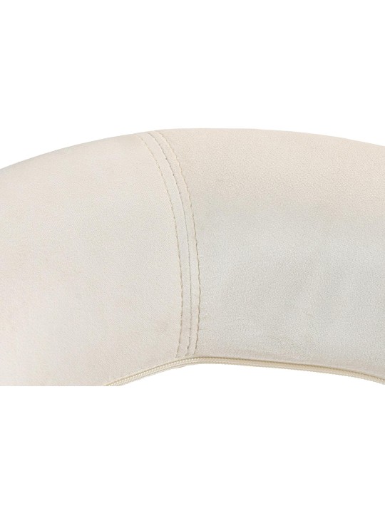 Banqueta alta Olinda veludo cromado, creme