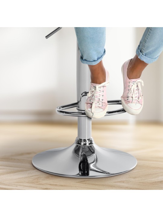 Banqueta alta Olinda veludo cromado, castanho