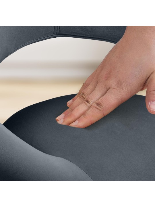 Banqueta alta veludo Olinda, cinza escuro Banqueta alta veludo Olinda, cinza escuro