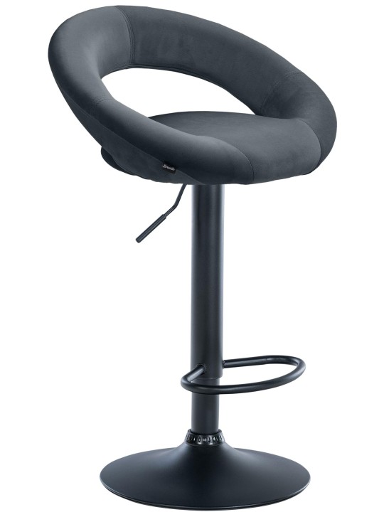 Banqueta alta veludo Olinda, cinza escuro Banqueta alta veludo Olinda, cinza escuro