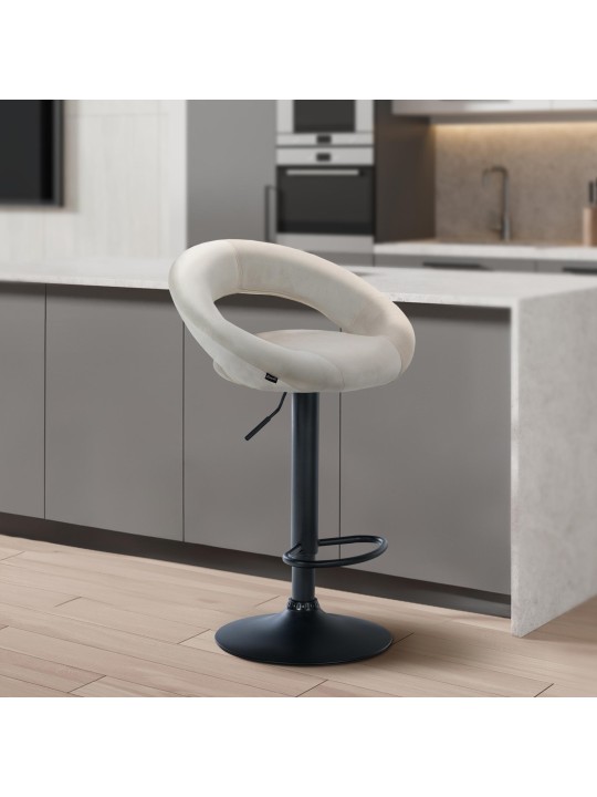 Banqueta alta veludo Olinda, creme Banqueta alta veludo Olinda, creme