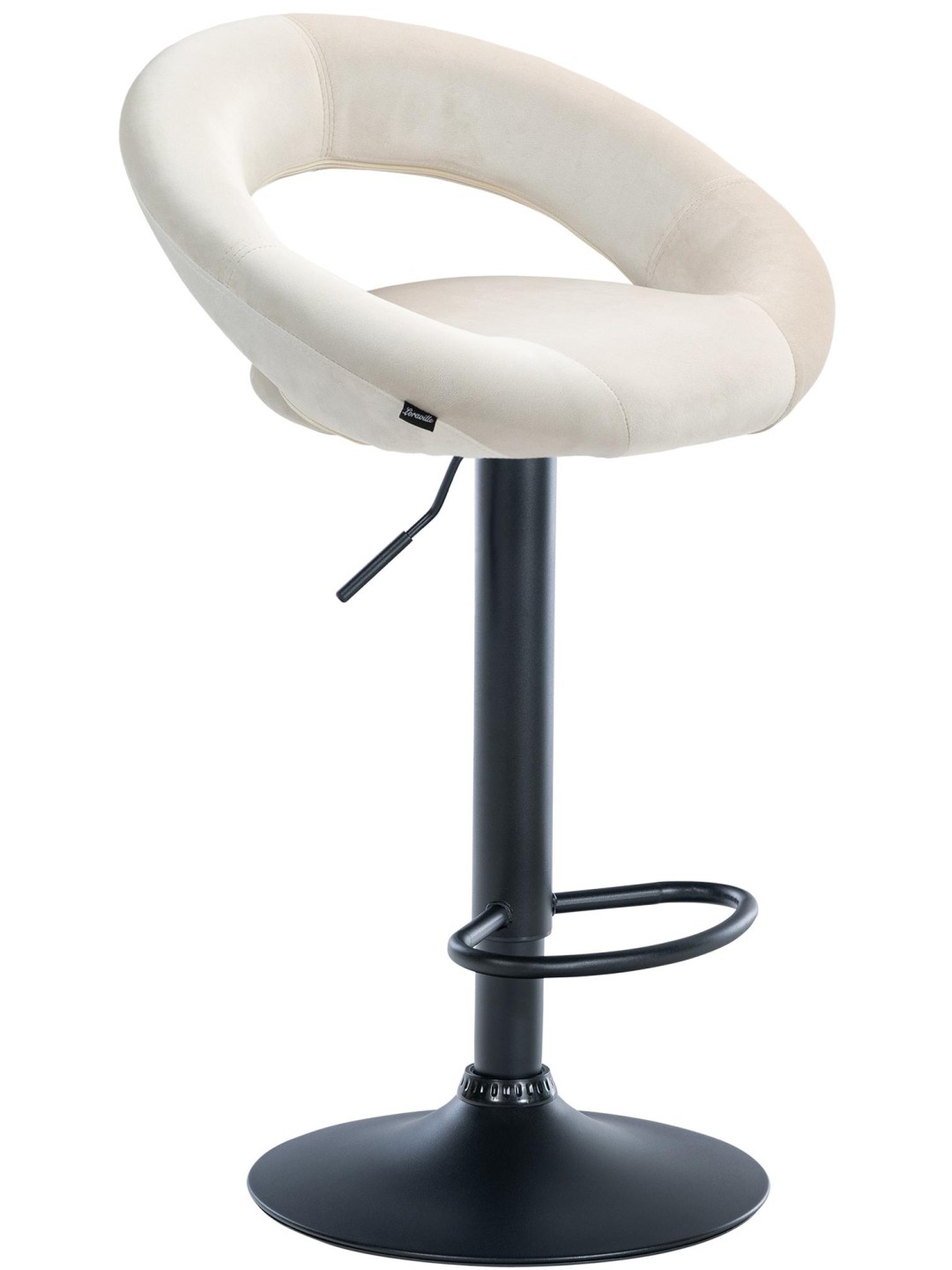 Banqueta alta veludo Olinda, creme